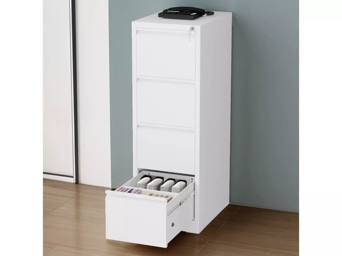 YITAHOME Armoire de classement, Acier allié, Blanc, Taille Unique
