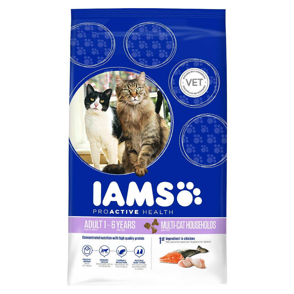 Iams Kat Adult Multi-Kat Kip & Zalm15 kg