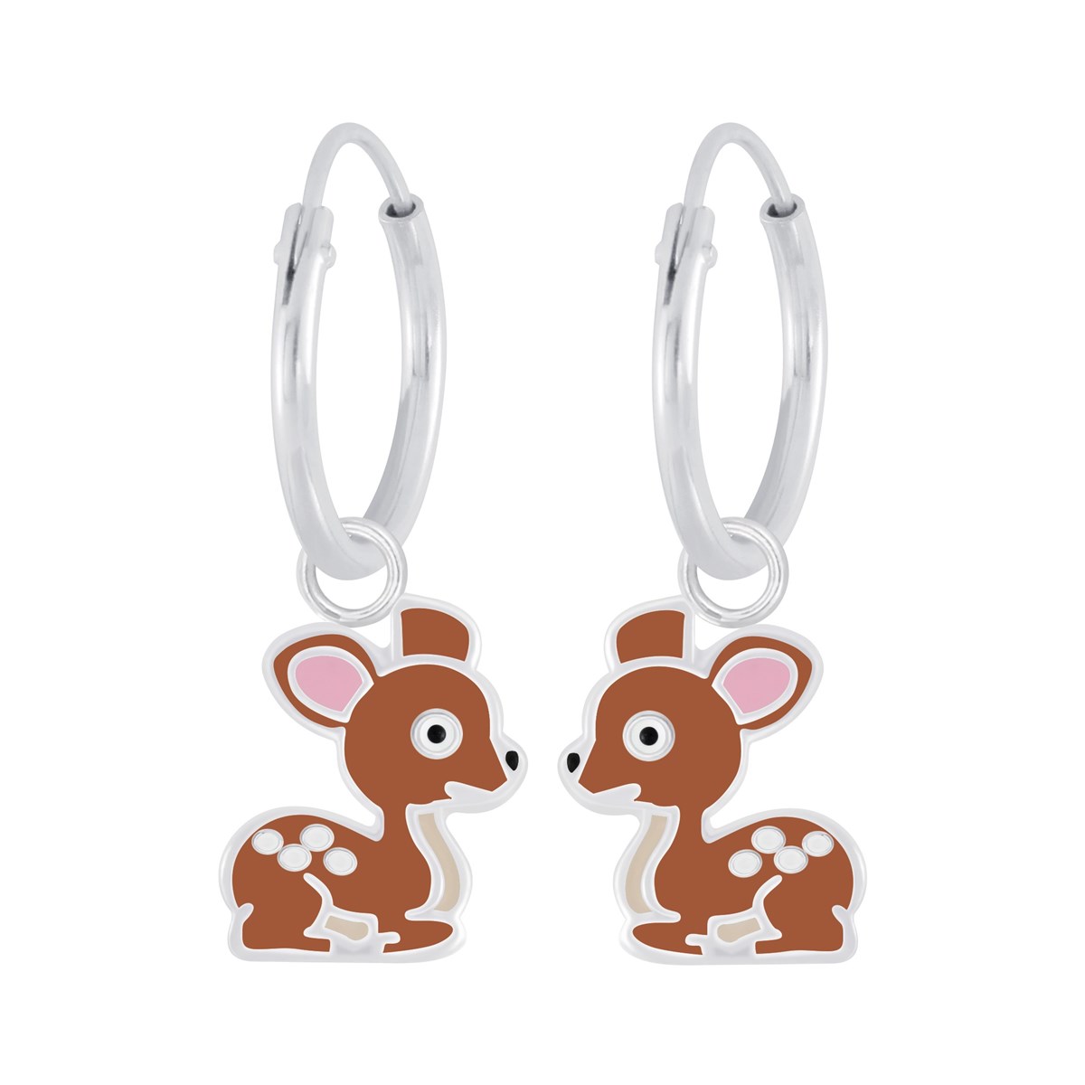 Boucles d'oreilles enfant biche en argent 925
