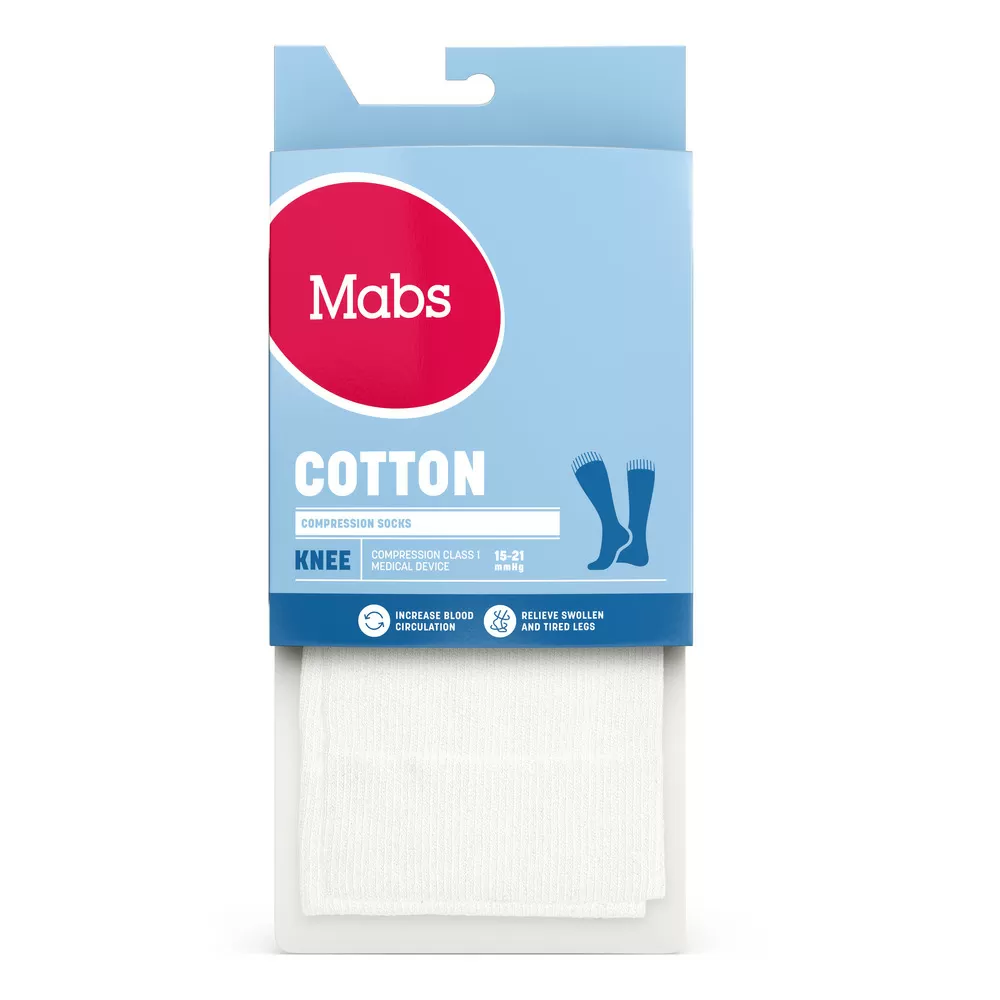 Mabs Cotton Knee White - Flere størrelser