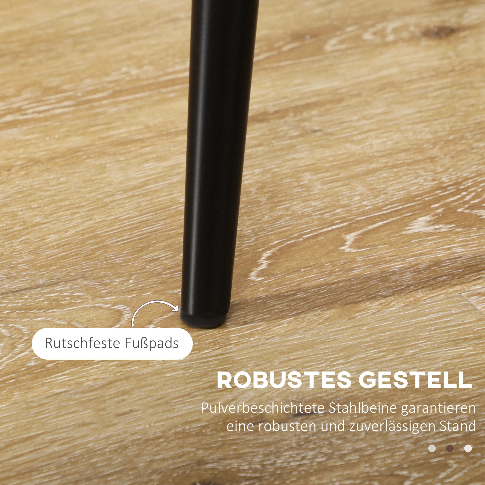 HOMCOM Esszimmerstuhl mit Stahlbeinen grau 46L x 65B x 87H cm