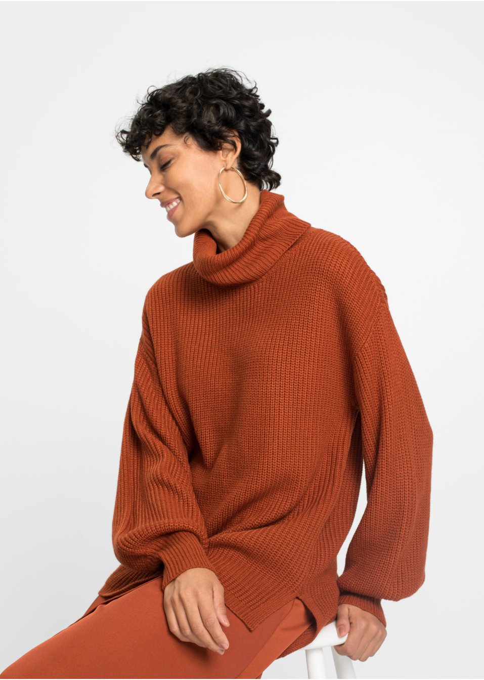 Pull col roulé