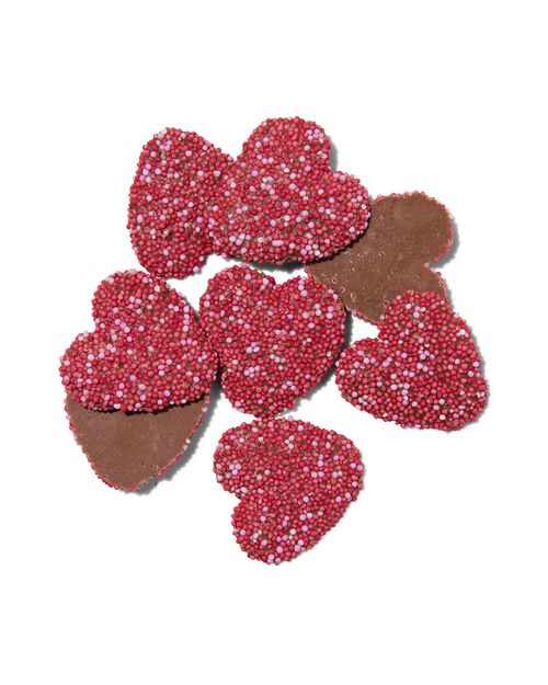 coeurs en chocolat aux granulés de sucre 150g