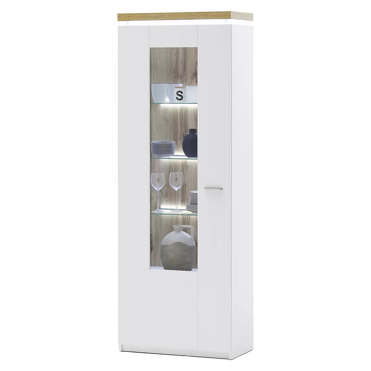 Vitrine Cali Eiche,weiss