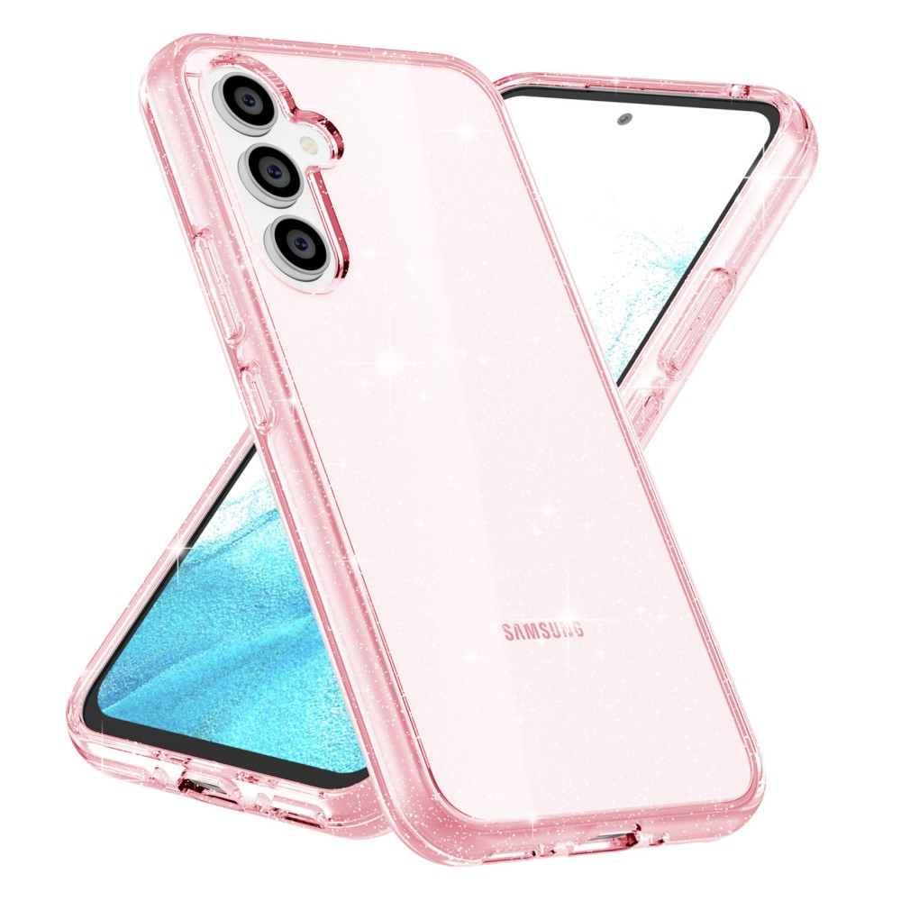 Samsung Galaxy A54 5G Hybrid Hardcase Schutzhülle im Glitzer Design - Pink / Transparent