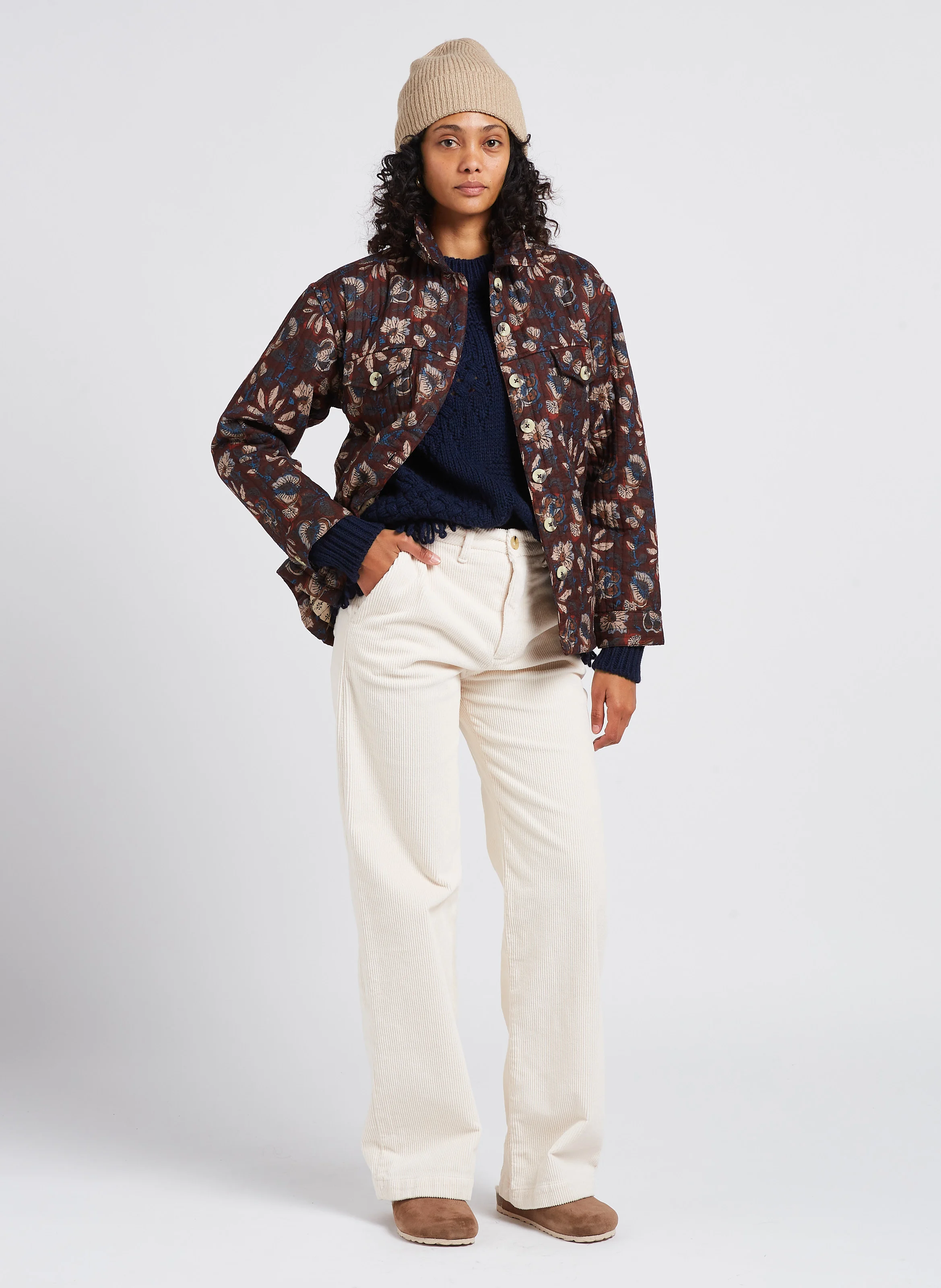 HAMPTONS - Pull col rond en maille ajourée | Bleu