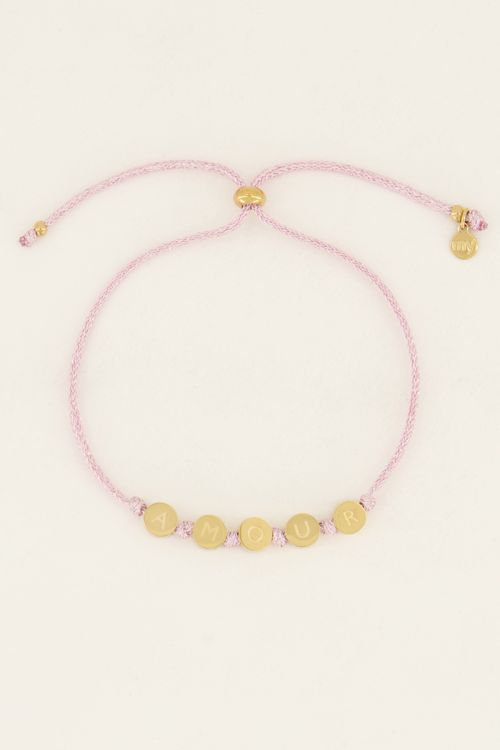 Souvenir roze armband amour