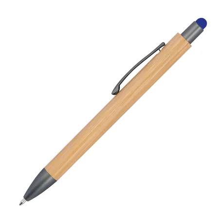 Macma Touchpen Holzkugelschreiber aus Bambus / Stylusfarbe: blau