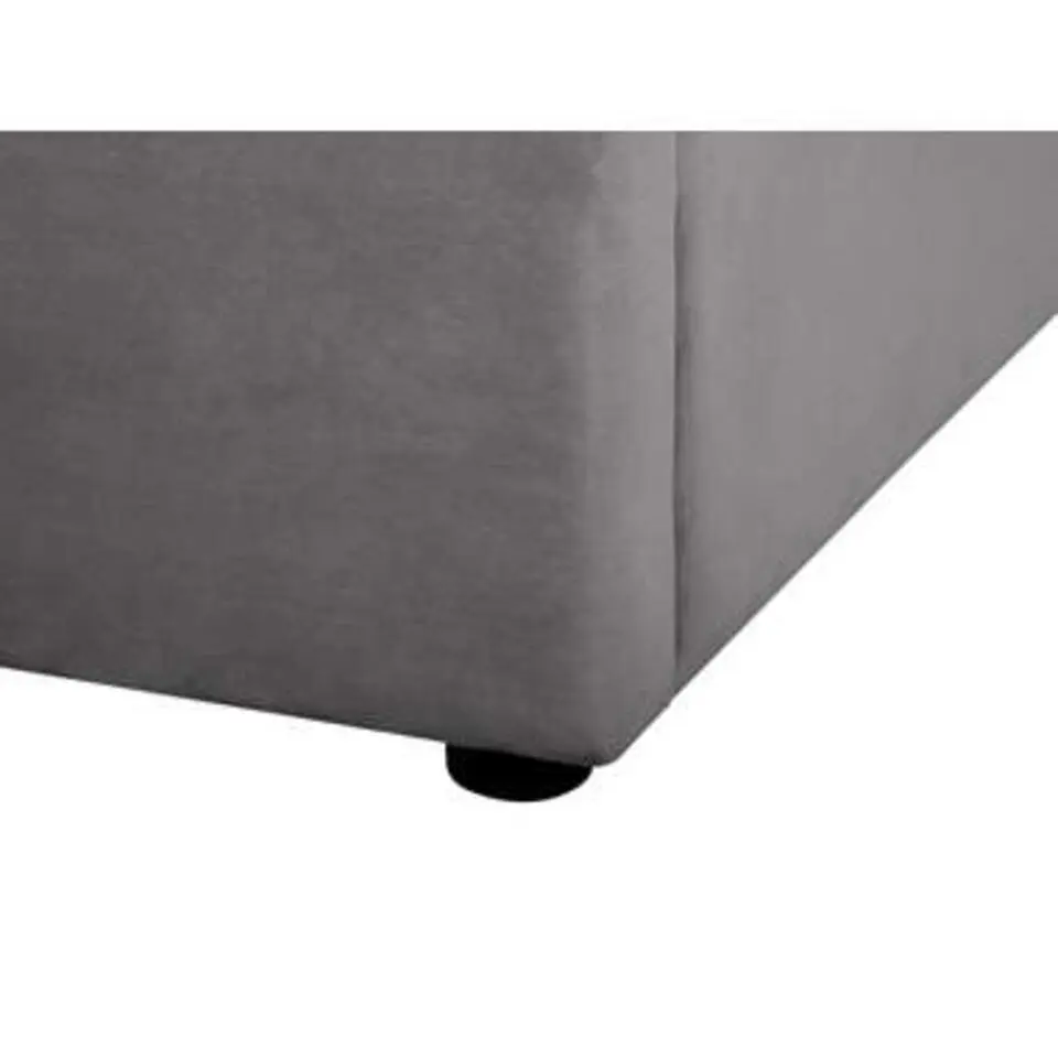 LUBBON - Bed met opbergruimte - Grijs - 160 x 200 cm - Fluweel
