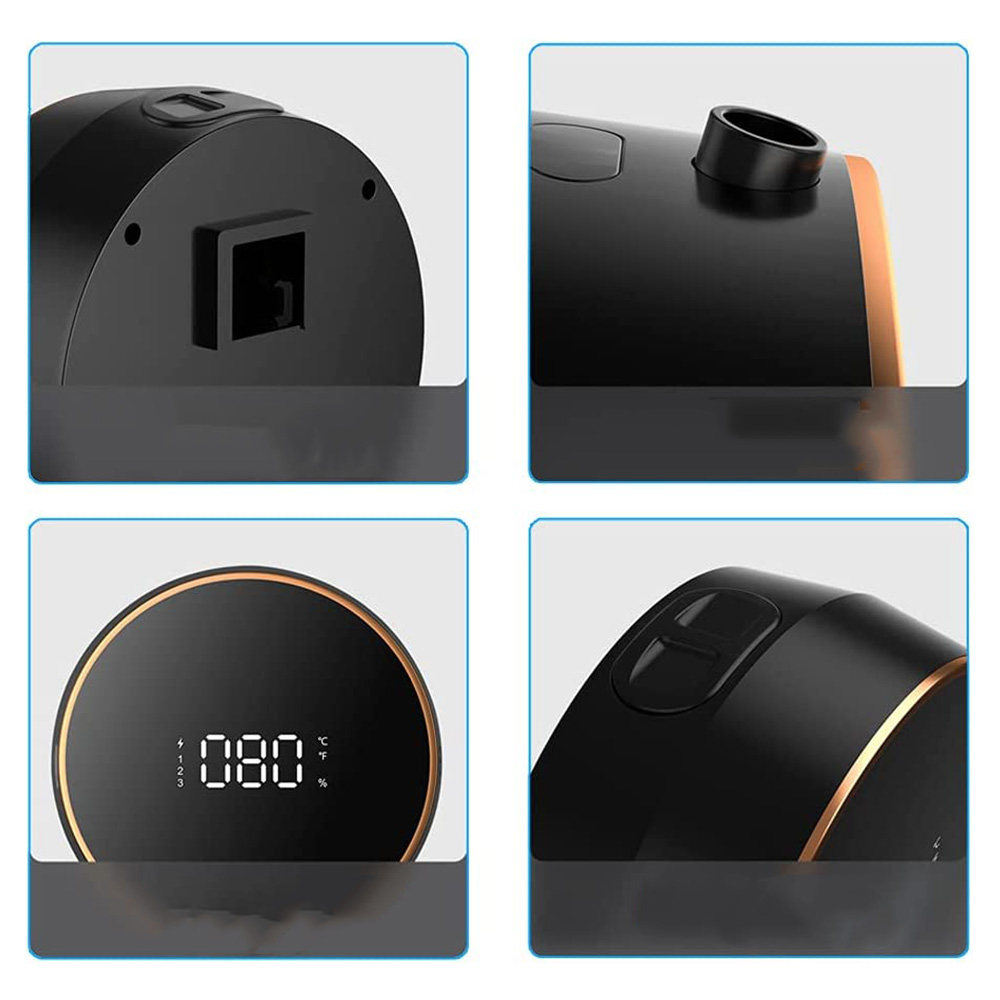 (300ml) Automatischer Seifen Spender Berührungsloser Schaum Dispenser mit LCD Display - Schwarz / Roségold