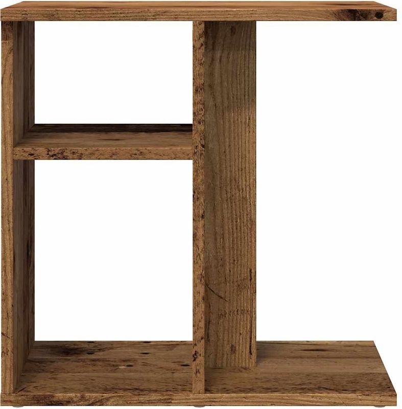 vidaXL - Bijzettafel - Oud Houtkleurig - Bewerkt Hout - 50x30x50 cm