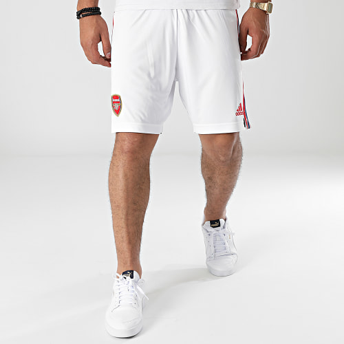 Short Jogging A Bandes Arsenal GS2454 Blanc
