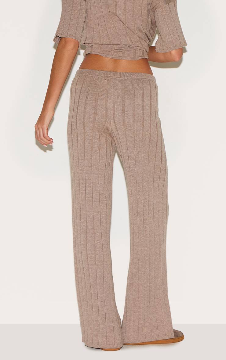 Moka Pantalon En Maille Côtelée Large