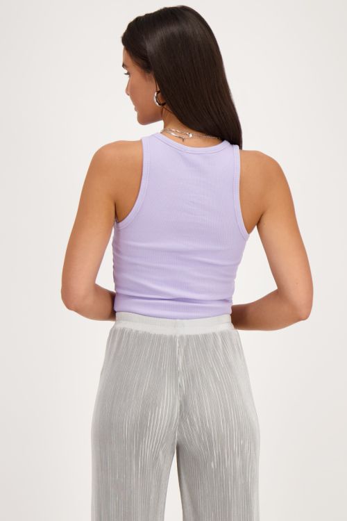 Lila tanktop met rib structuur