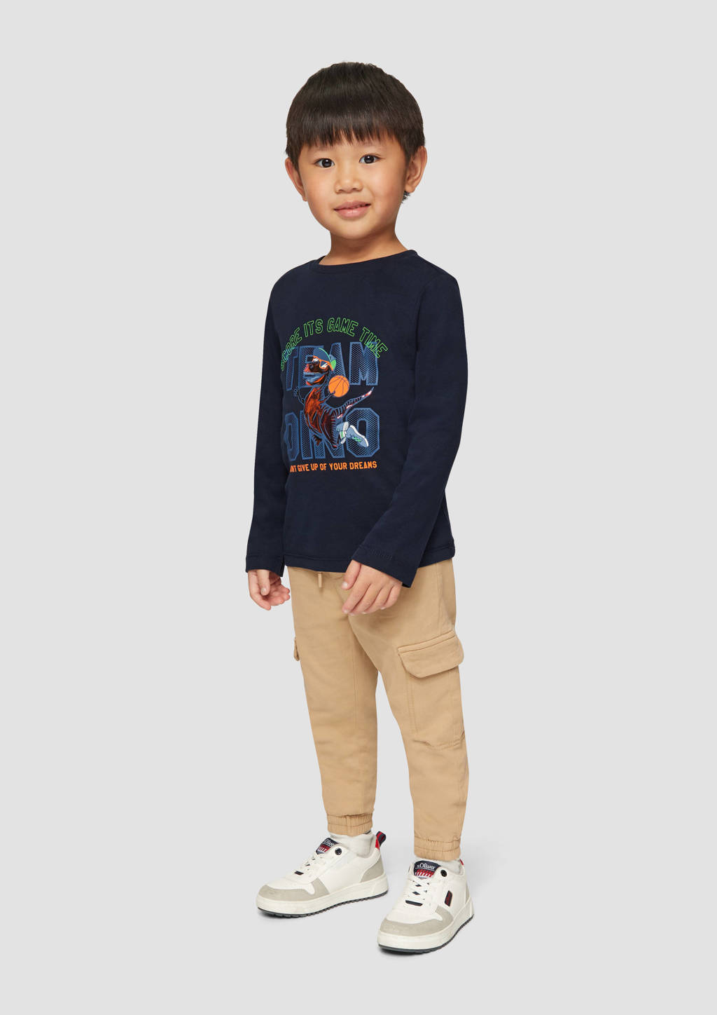 s.Oliver longsleeve met printopdruk donkerblauw