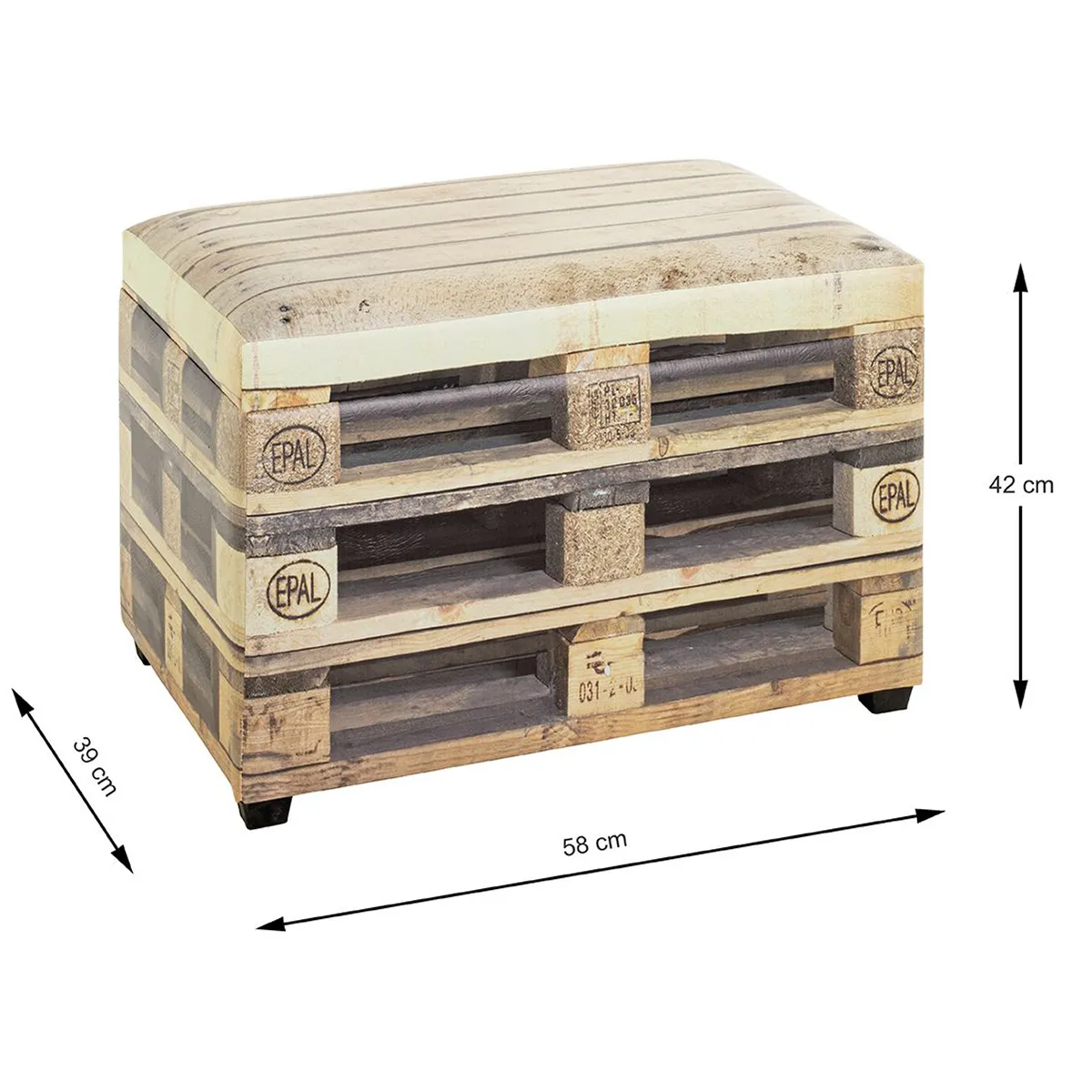 Pegane Coffre de rangement simili-cuir 
