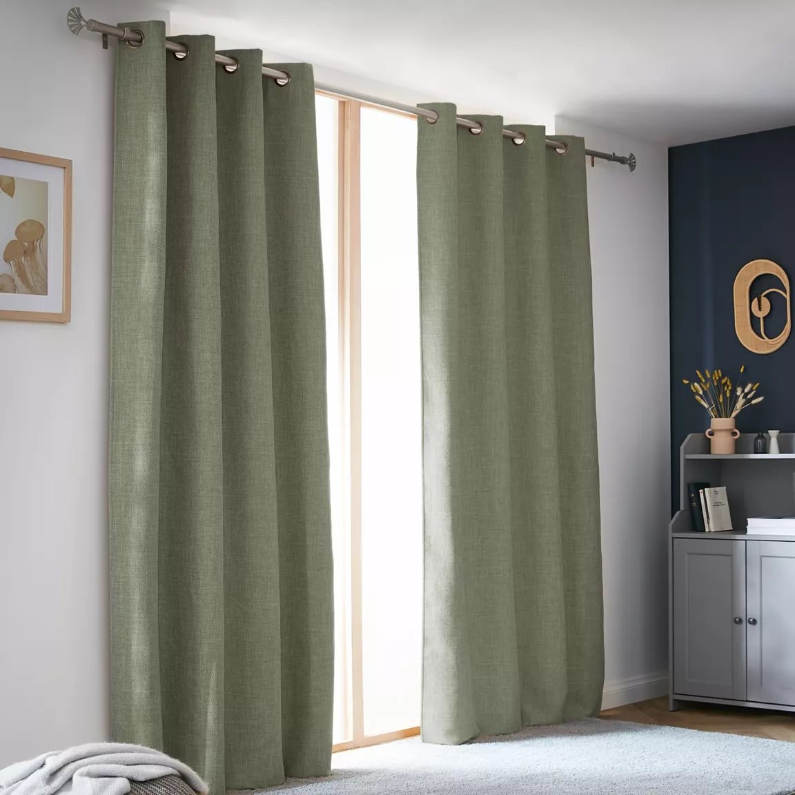 Rideau obscurcissant thermique (140 x 280 cm) Alba Vert romarin