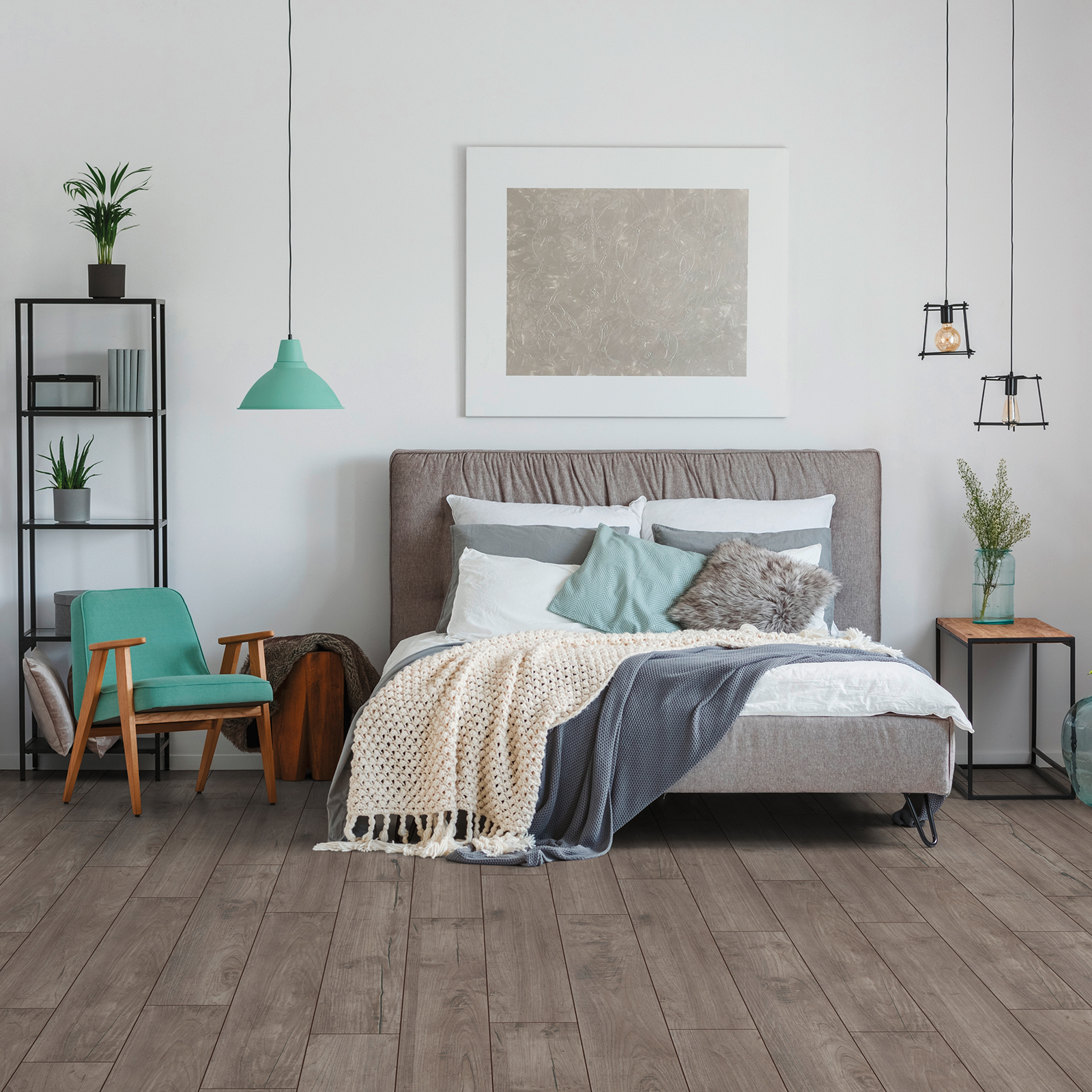 Laminat - Teak Silber - 8 mm - V4-Fuge