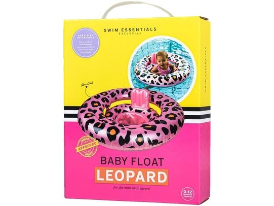 Swim Essentials Schwimmsitz 0-1 Jahre Lila Leopard Babyschwimmer mit 4 Luftkammern