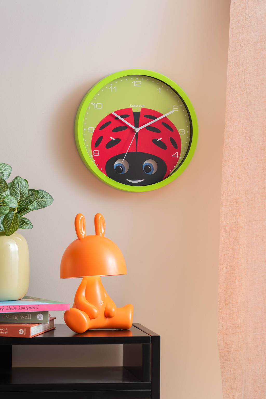 Klokken wandklok Peekaboo Ladybug (Ø30,8 cm)