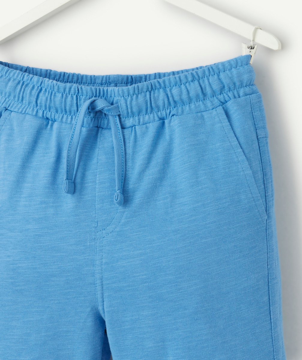 bermuda droit garçon en coton bio bleu