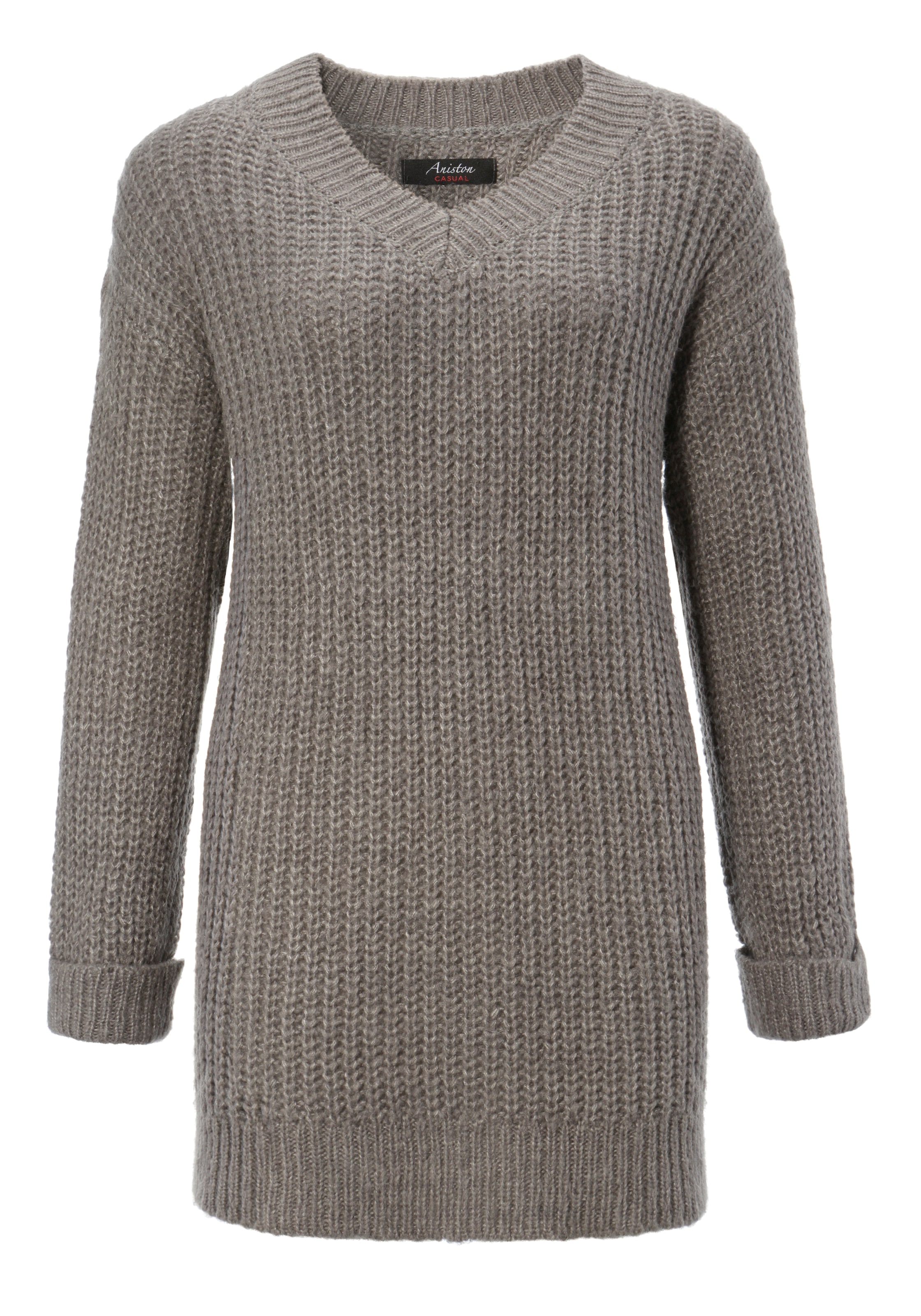 Aniston CASUAL Longpullover mit fixierten Umschlag an den langen Ärmeln