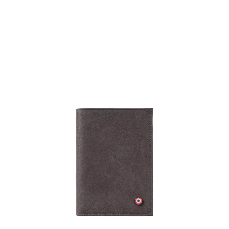 Petit portefeuille Victor en cuir Nubuck Nuage gris