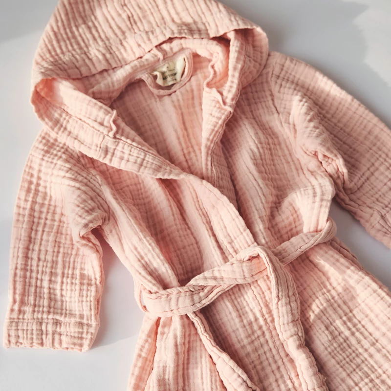 Lille Kanin Bathrobe Muslin 3-4 Years - Rose Smoke