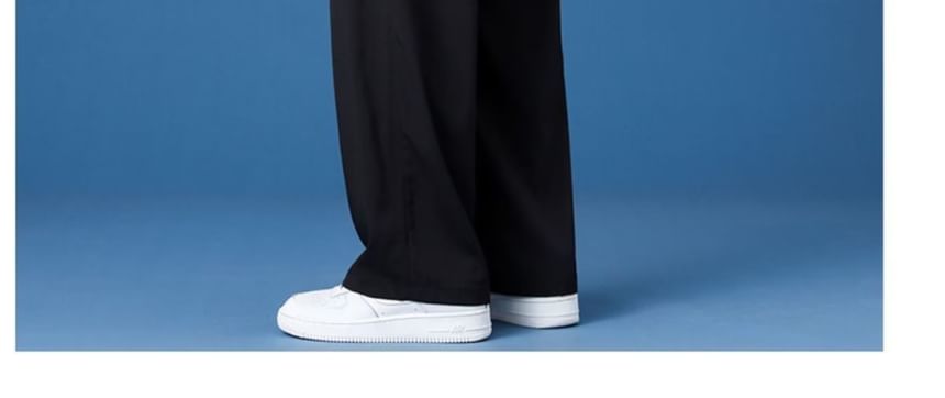 farrahces - Mid Rise Plain Cropped Wide Leg Pants
