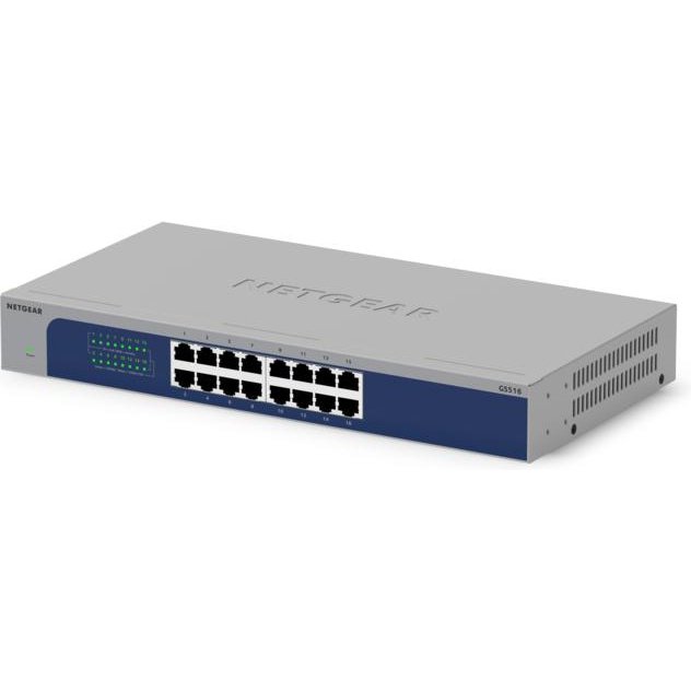 NETGEAR GS516-300EUS commutateur réseau Non-géré Gigabit Ethernet (10/100/1000) Gris