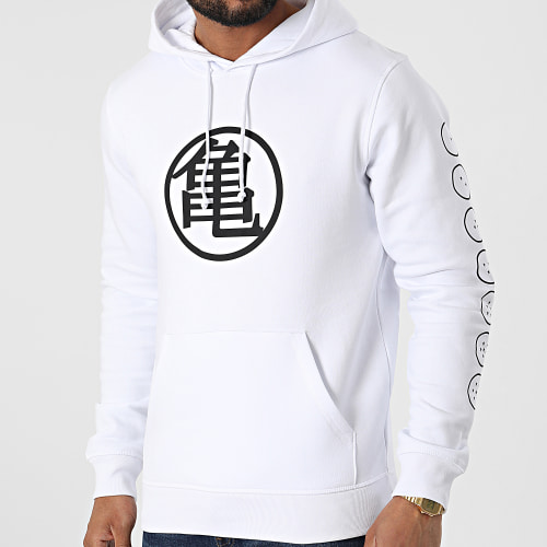 Sweat Capuche Kame Kanji Blanc Noir