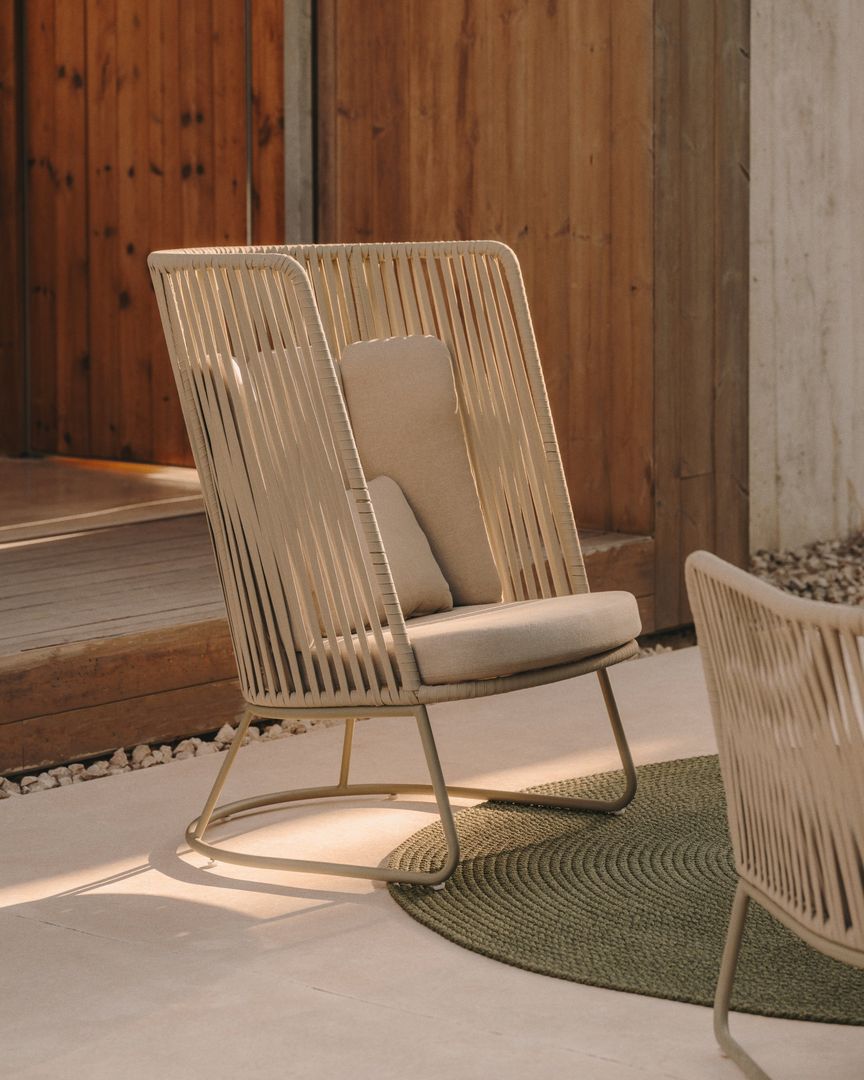 Kave Home   Saconca Hoge Outdoor Fauteuil