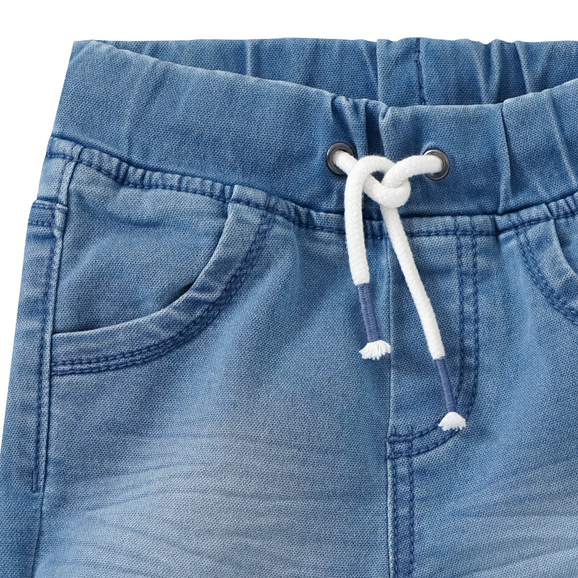 Topomini Baby Jeansshorts mit Tunnelzug hellblau