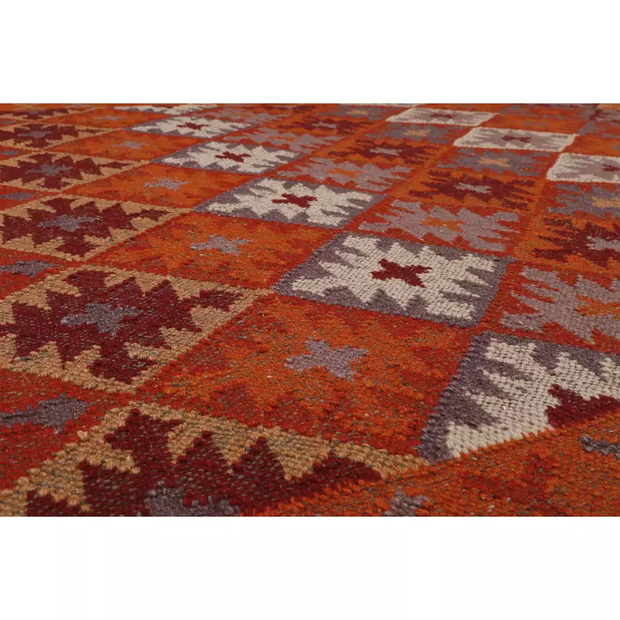 Green Looop Handweb-Teppich Pierre rot