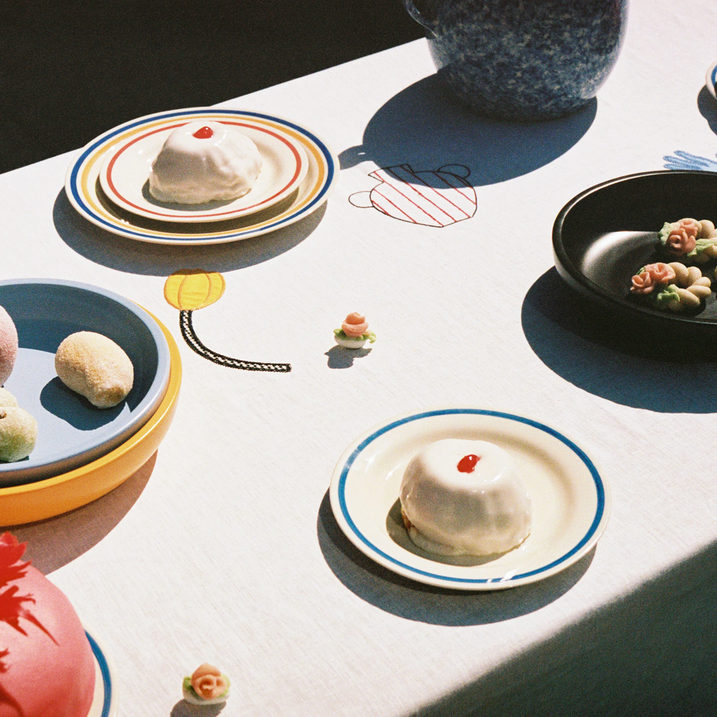 SOBREMESA - Set de 2 assiettes à dessert céramique | Bleu
