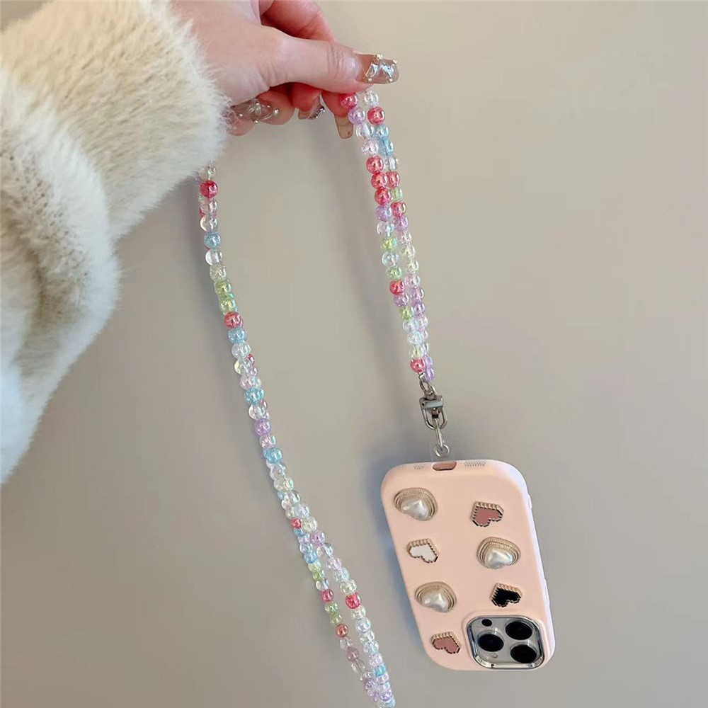 (120cm) Universal Necklace Handykette Umhängeband für Schutzhülle mit Glitzersteinen   1x Einlage - Bunt