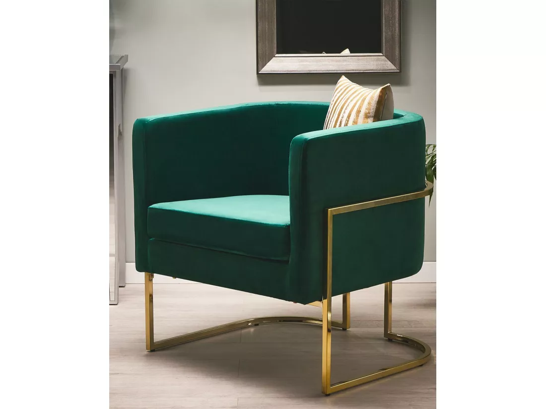 Fauteuil SIRKKA Velours Vert foncé