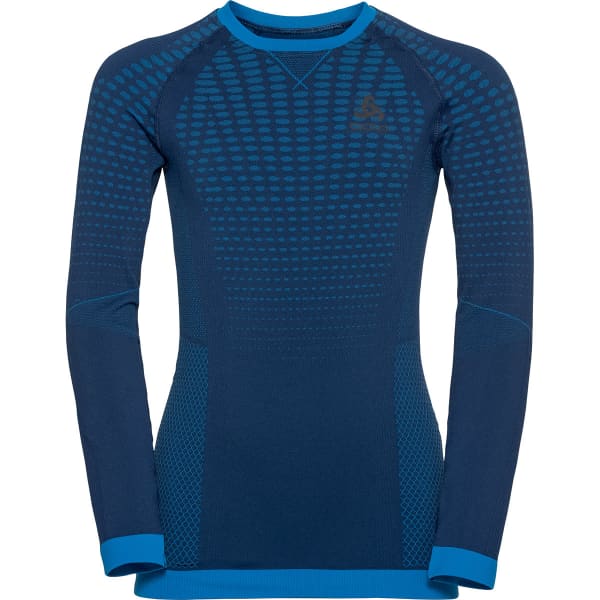 T-shirt thermique ODLO PERFORMANCE WARM KIDS BL TOP CREW NECK L/S ESTATE BLUE - DIRECTOIRE BLUE