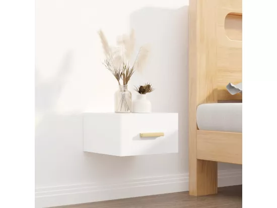 Table de chevet murale blanc 35x35x20 cm