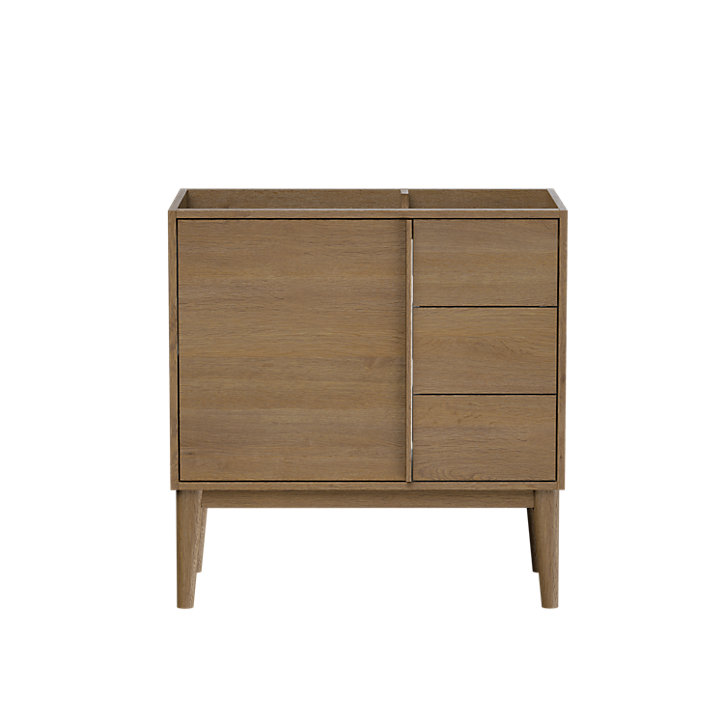 Meuble sous vasque à poser placage bois H.82 x P.45 x l.80 cm Kabayan