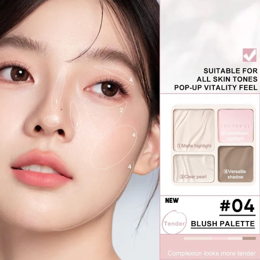 Judydoll - 2 IN 1 Highlighter Contour Palette - 04