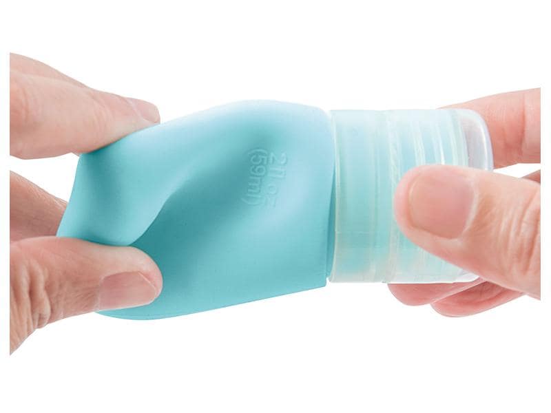 diaqua® Kosmetikflaschen 3er Set, Türkis/Hellgrün/Grau Silikonflaschen-Set