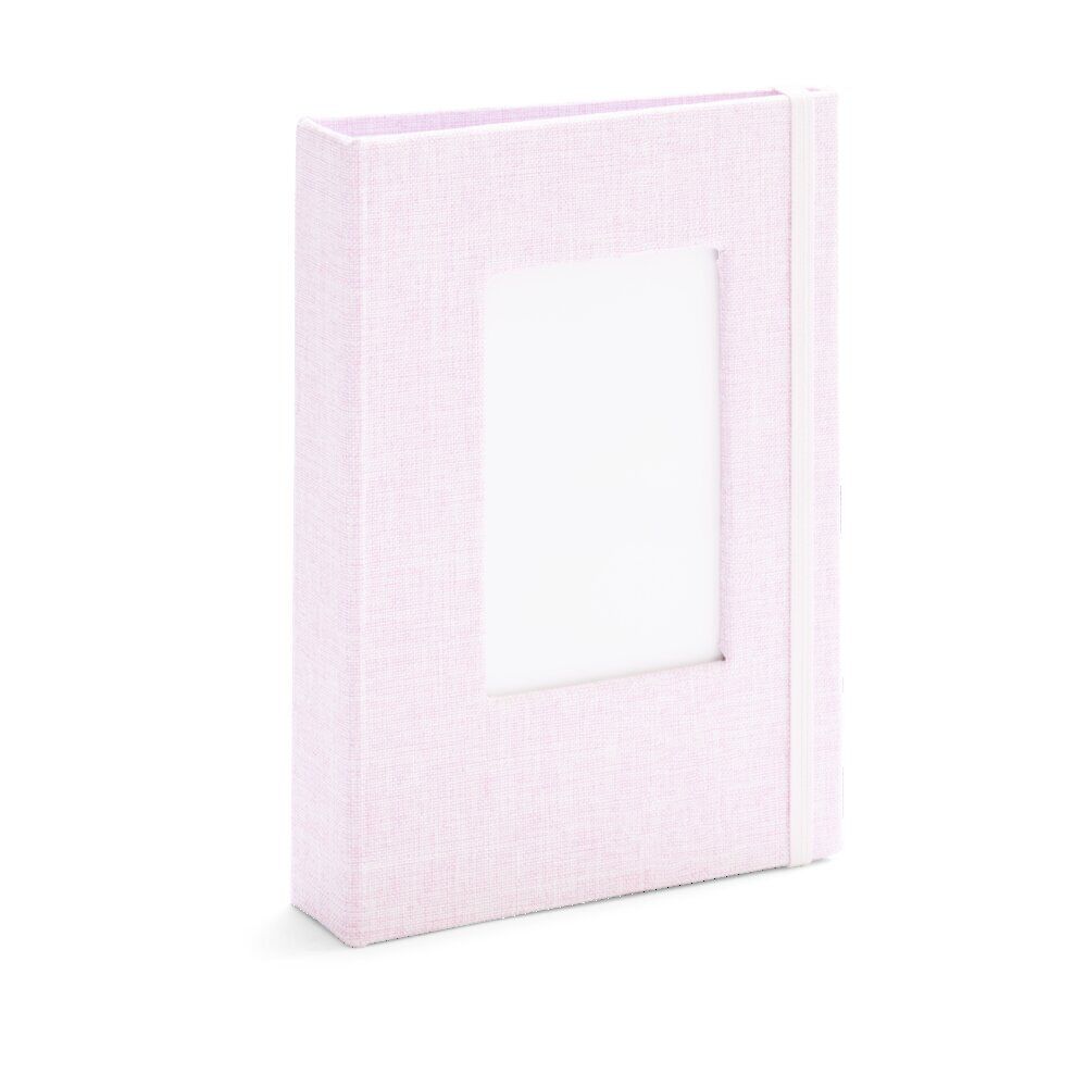 Album photo aspect tissé 12,5x16,5cm - 2 modèles beige ou rose