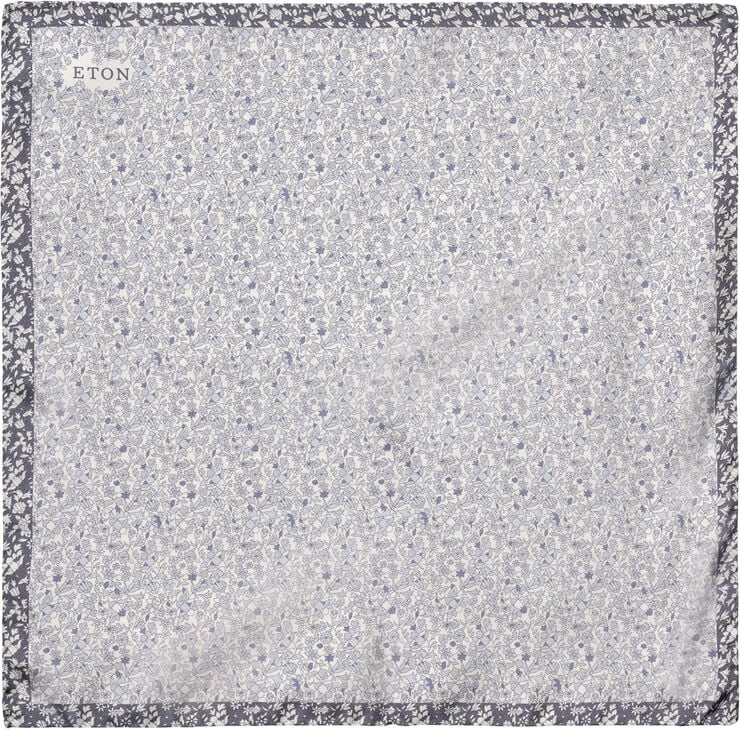 ETON Light Blue Floral Silk Pocket Square Lyseblå
