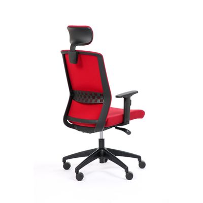 Fauteuil de bureau SCOTTY - accoudoirs réglables - appui-tête réglable - Rouge