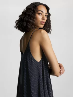 Vestido de seda com estampa de bolinhas