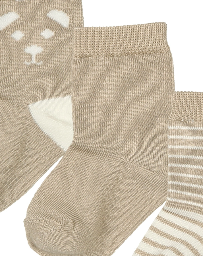 Socken JACKY BÄRCHEN 3er-Pack in beige