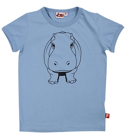 TIER-T-Shirt - DyrHide - Porcelaine Outline Hippo