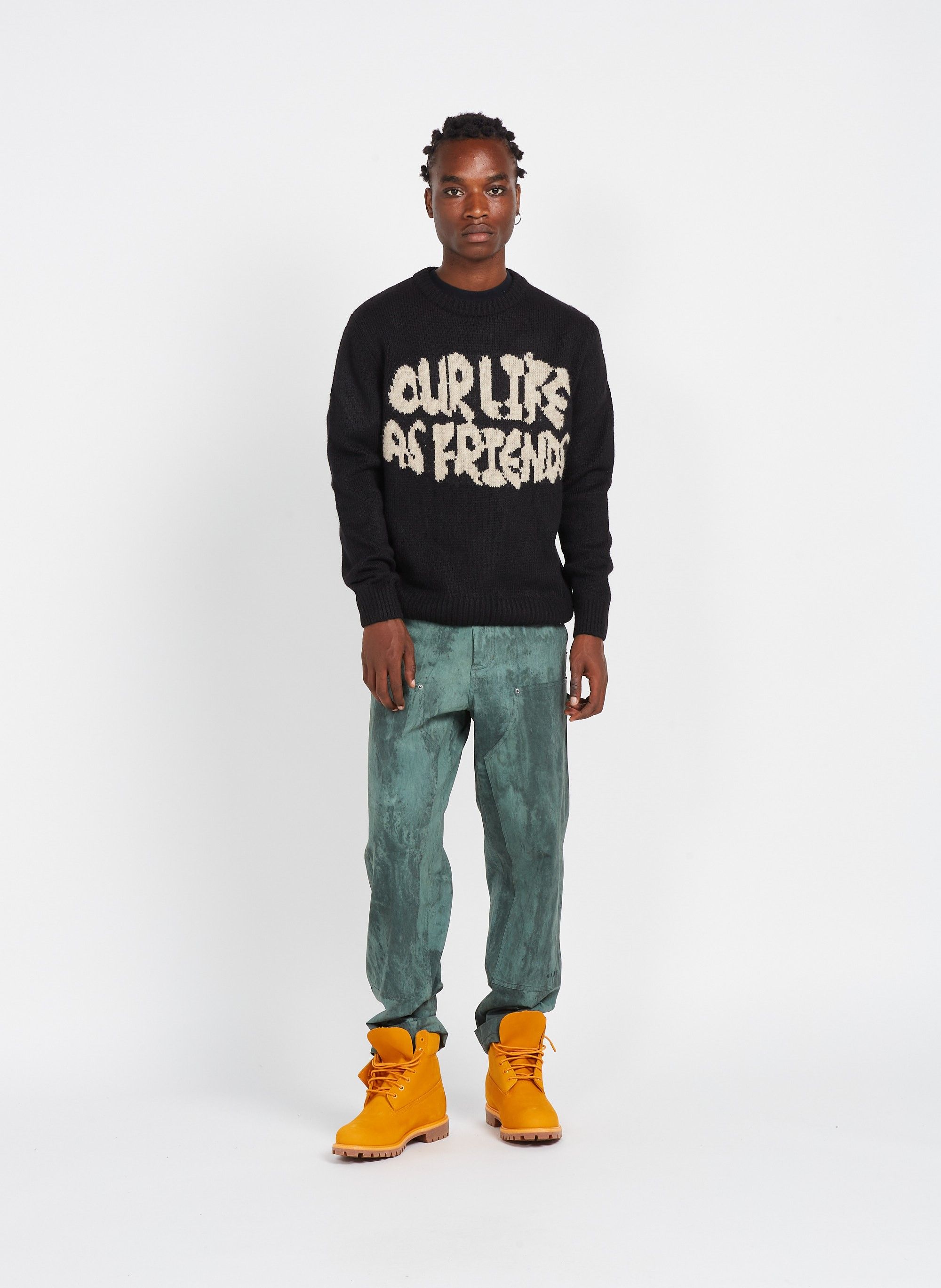 OLAF Pull OLAF STENCIL KNITTED CREWNECK Noir