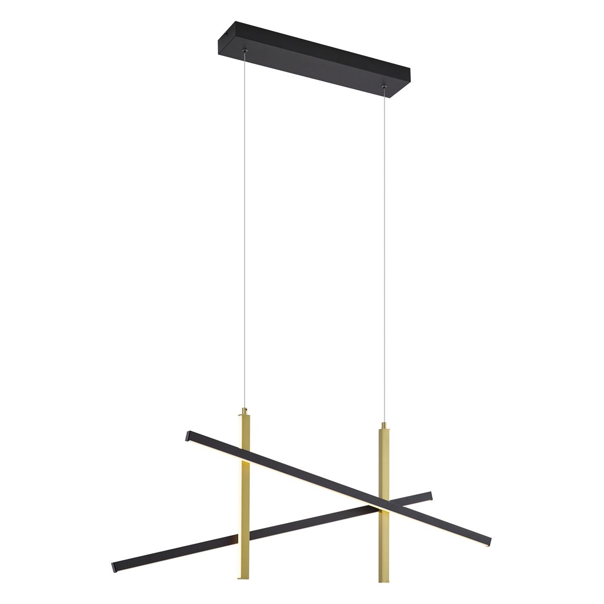 Design hanglamp X zwart met goud incl. LED 3-staps dimbaar - Joy